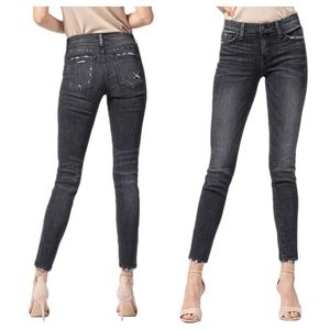 Flying Monkey Black Skinny Distressed Ankle Jeans